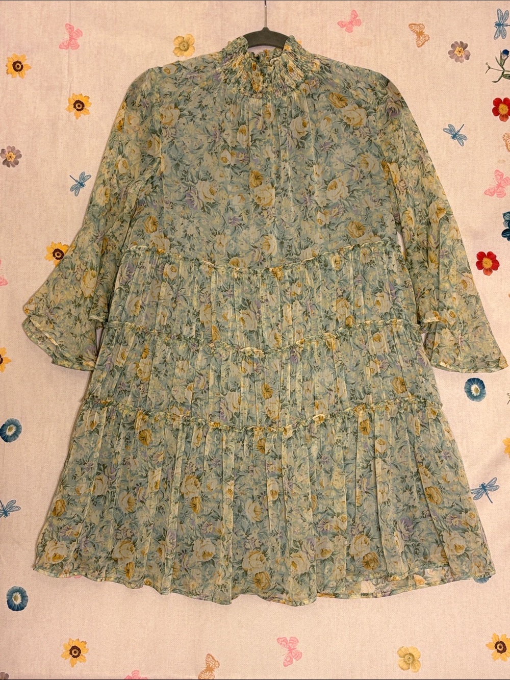 Storia - Babydoll Floral Tiered Ruffle-Neck Dress